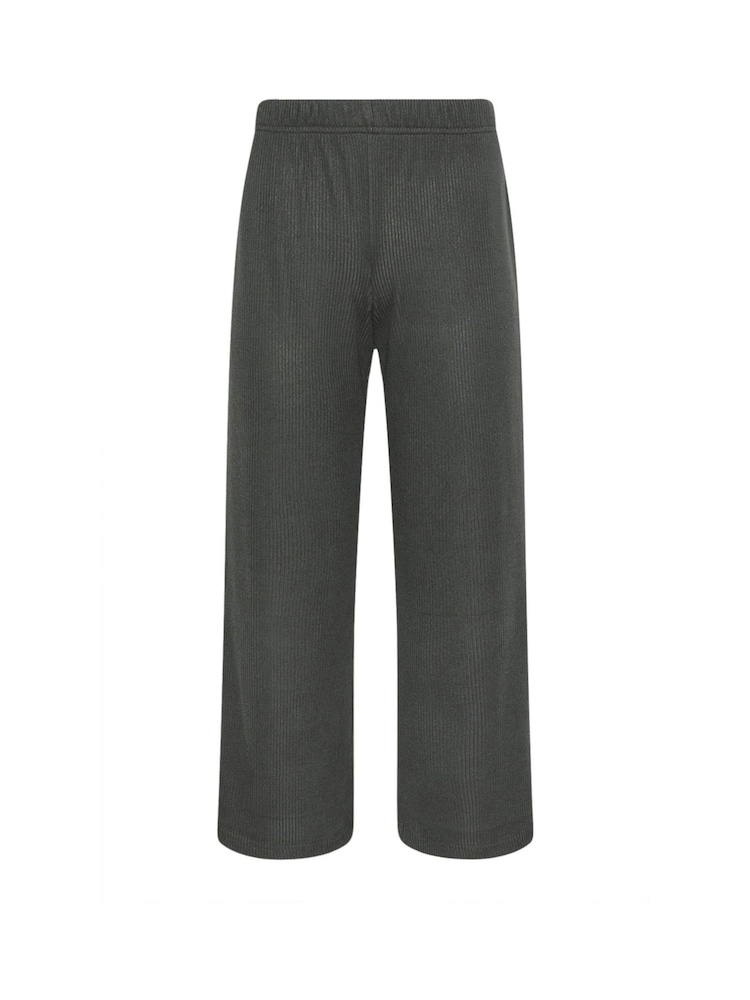 PixieGirl Petite Grey Ribbed Wide Leg Joggers - Image 5 of 5 PixieGirl Petite Grey Ribbed Wide Leg Joggers - Image 5 of 5