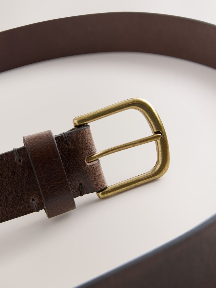 Chocolate Brown Casual Leather Belt - Image 3 of 3