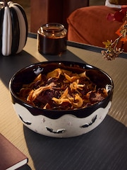 Monochrome Halloween Bat and Ghost Serving Bowl - Image 1 of 4