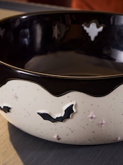 Monochrome Halloween Bat and Ghost Serving Bowl - Image 3 of 4