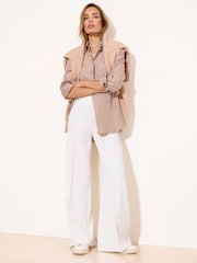 Lipsy White High Waist Wide Leg Trousers - Image 1 of 4