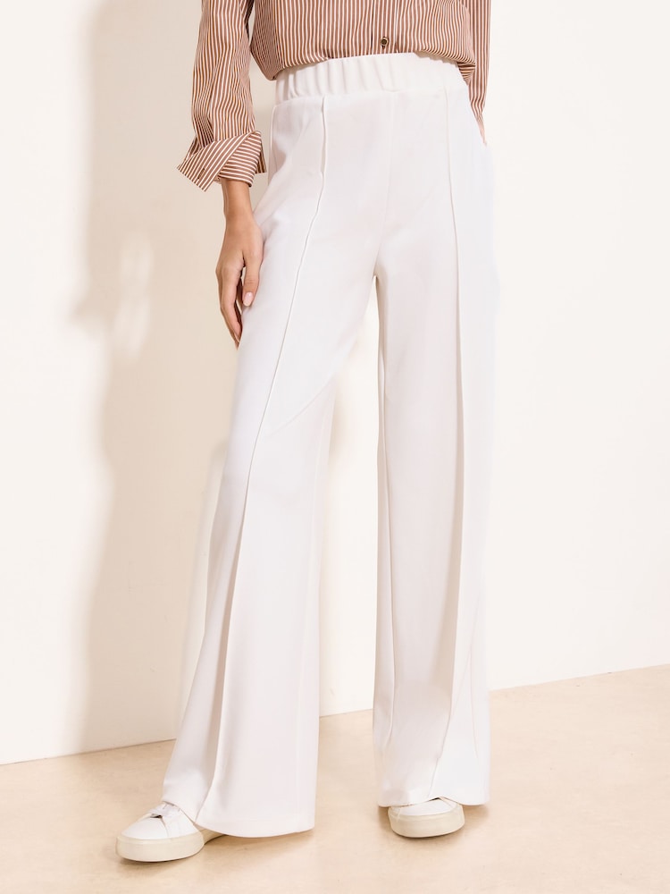 Lipsy White High Waist Wide Leg Trousers - Image 2 of 4