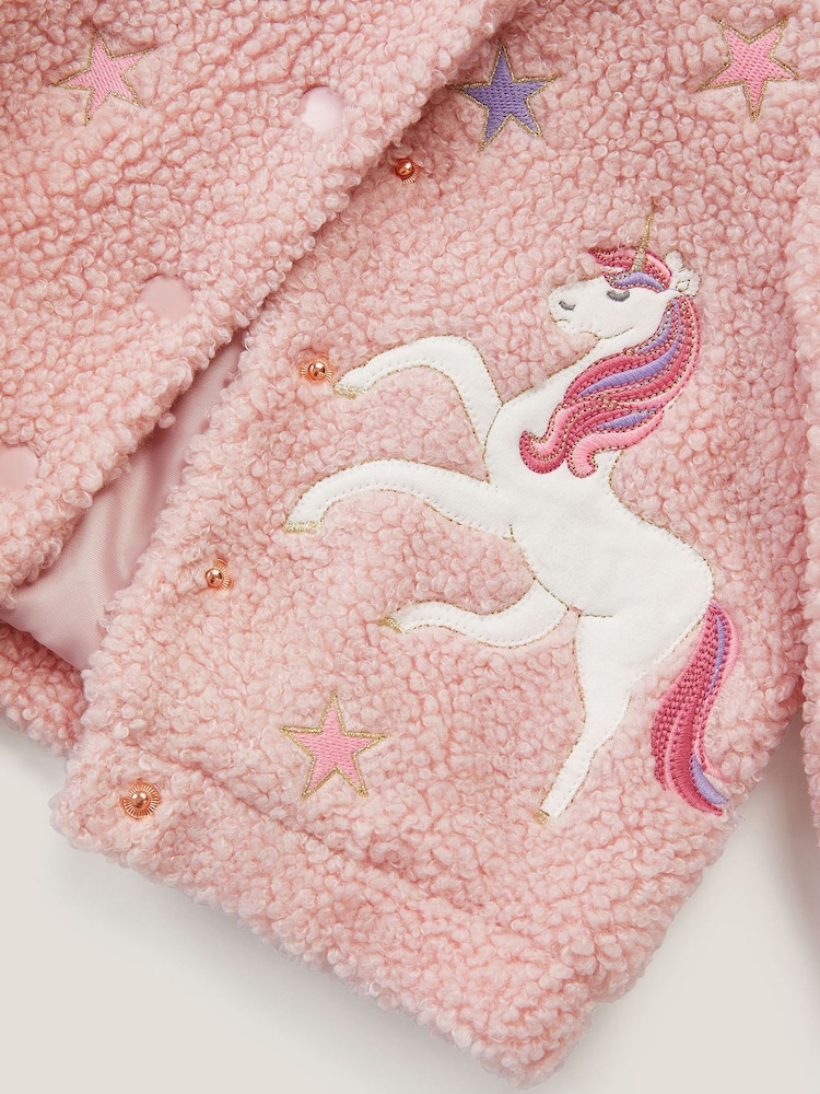 Monsoon Pink Baby Unicorn Borg Hoodie - Image 3 of 3 Monsoon Pink Baby Unicorn Borg Hoodie - Image 3 of 3