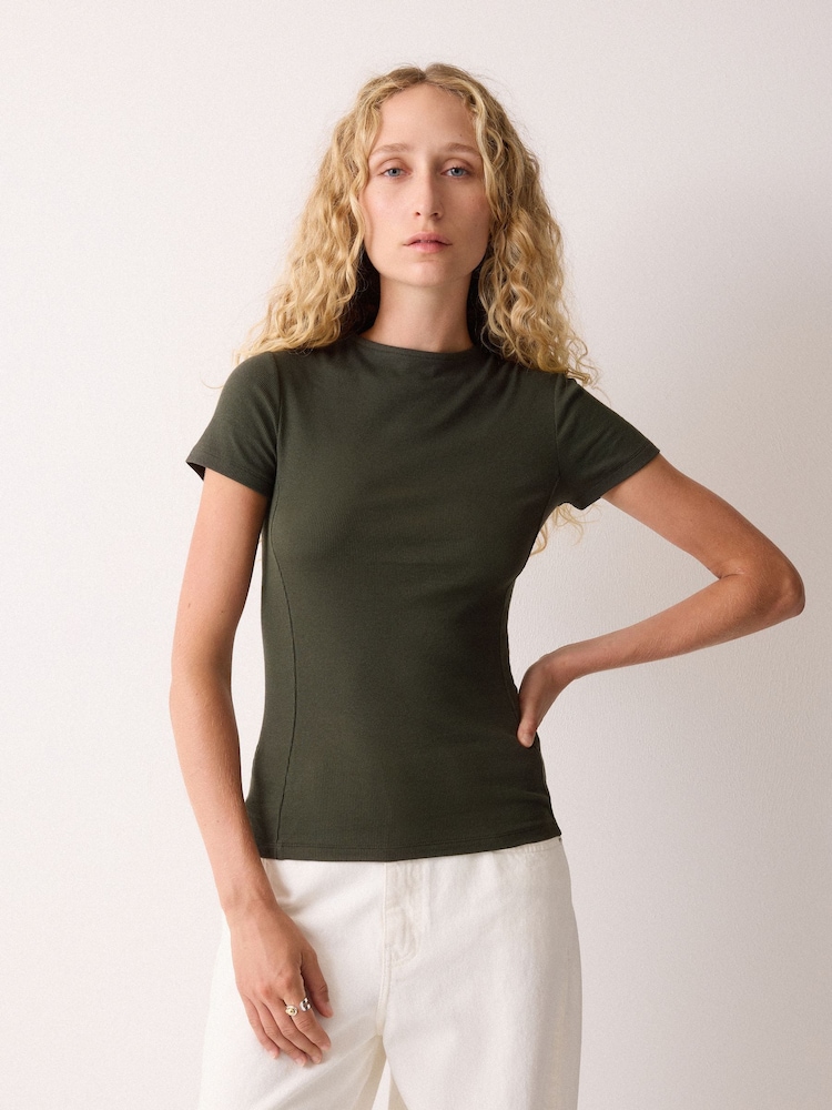 Jigsaw Green High Neck Seam Detail Top - Image 1 of 5
