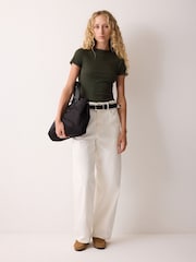 Jigsaw Green High Neck Seam Detail Top - Image 3 of 5