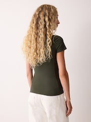 Jigsaw Green High Neck Seam Detail Top - Image 4 of 5