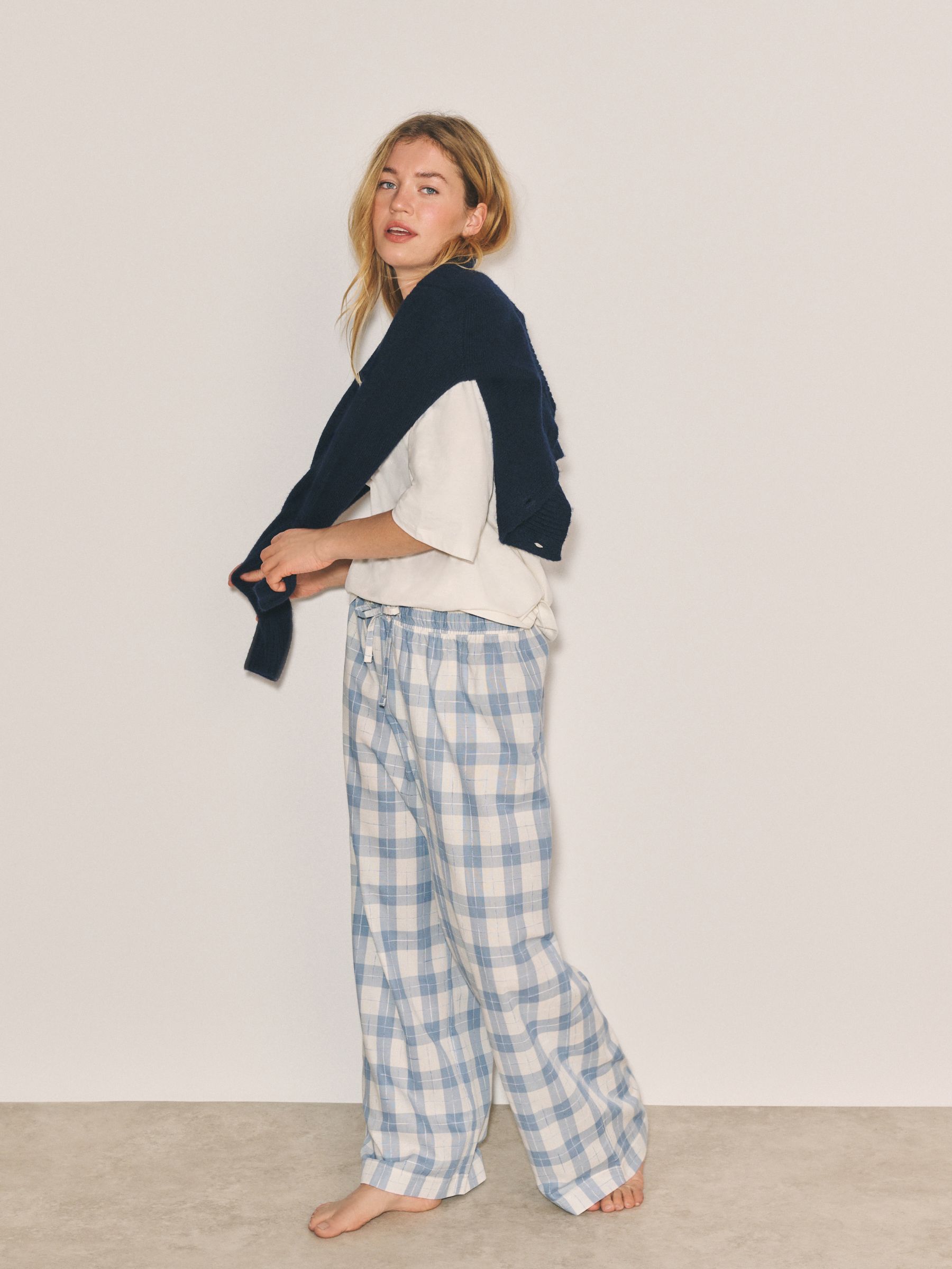 Buy Blue Check Flannel Short Sleeve Pyjamas from the Next UK online shop