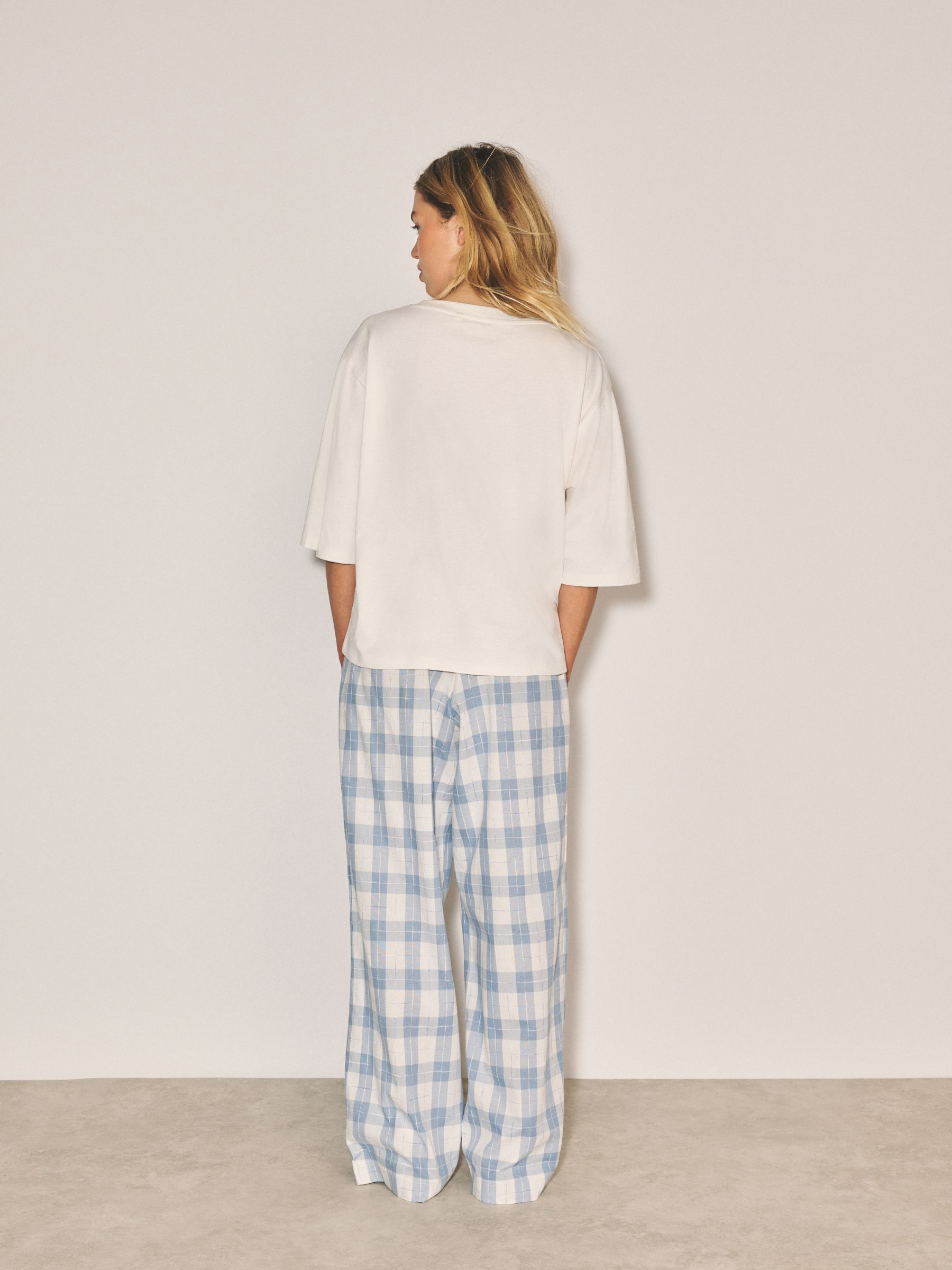 Buy Blue Check Flannel Short Sleeve Pyjamas from Next USA