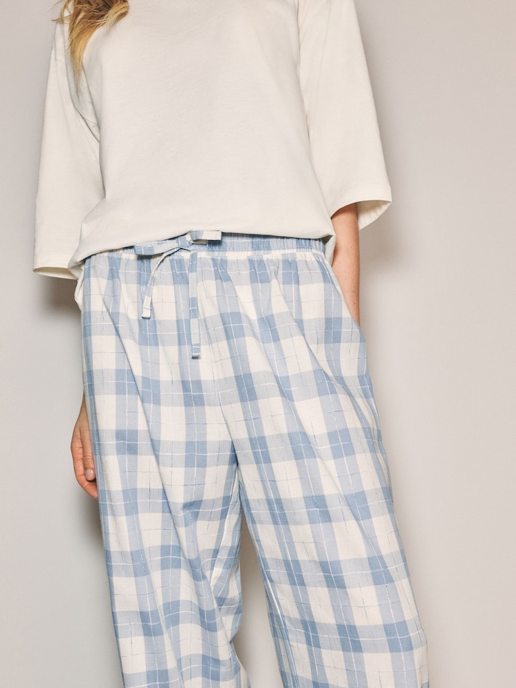 Blue Check Flannel Short Sleeve Pyjamas - Image 4 of 4 Blue Check Flannel Short Sleeve Pyjamas - Image 4 of 4