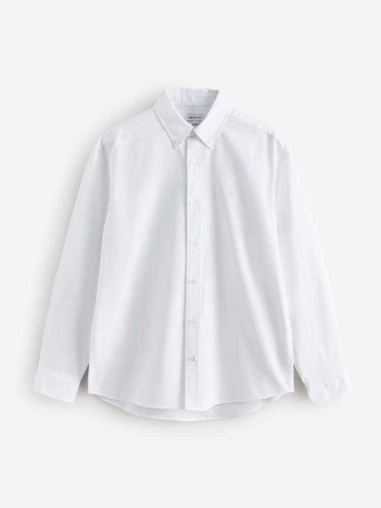 White Regular Fit Long Sleeve Oxford Shirt - Image 1 of 1