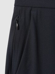 Reiss Navy Split Technical Stretch Relaxed Trousers - Image 6 of 6
