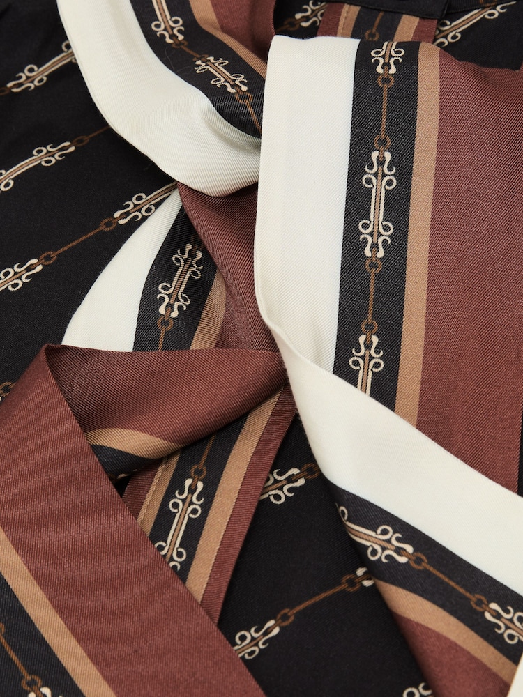 Reiss Black Lydia Chain-Print Tie-Neck Shirt - Image 5 of 5