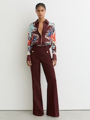 Reiss Burgundy Lia Printed Button-Through Shirt - Image 3 of 6