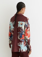 Reiss Burgundy Lia Printed Button-Through Shirt - Image 5 of 6