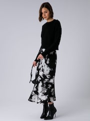 Religion שמלה 2 ב-1 עם הדפס פריחה אבסטרקטי ועם סוודר קרופ סרוג מוצמד, דגם Fay - תמונה 7 מתוך 8