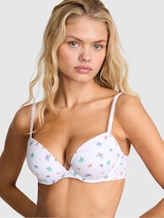 Victoria's Secret PINK White Butterfly Print Super Push Up Bra - Image 1 of 2