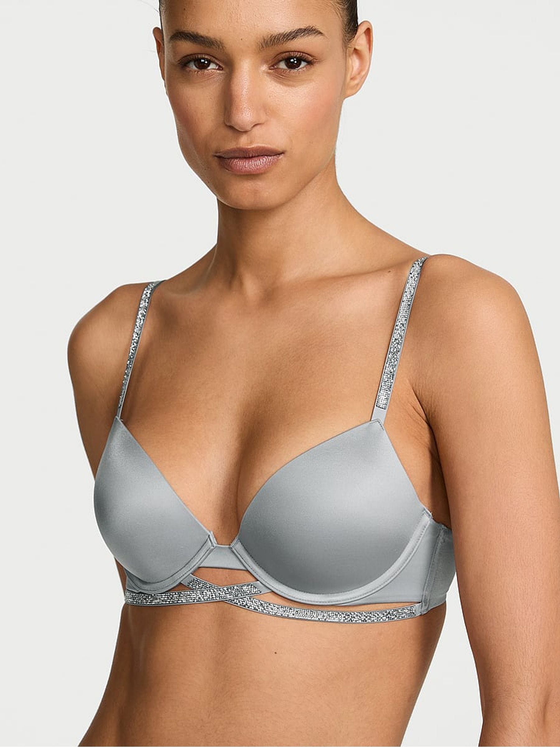 Victoria's Secret Starstruck Grey Push Up Shine Strap Bra