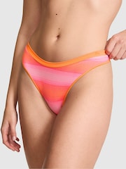 Victoria's Secret Pink Vitamin C Orange Stripe Print Thong Knickers - Image 1 of 2