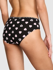 Victoria's Secret Pink Black Heart Dog Print Hipster Mini Logo Knickers - Image 2 of 2