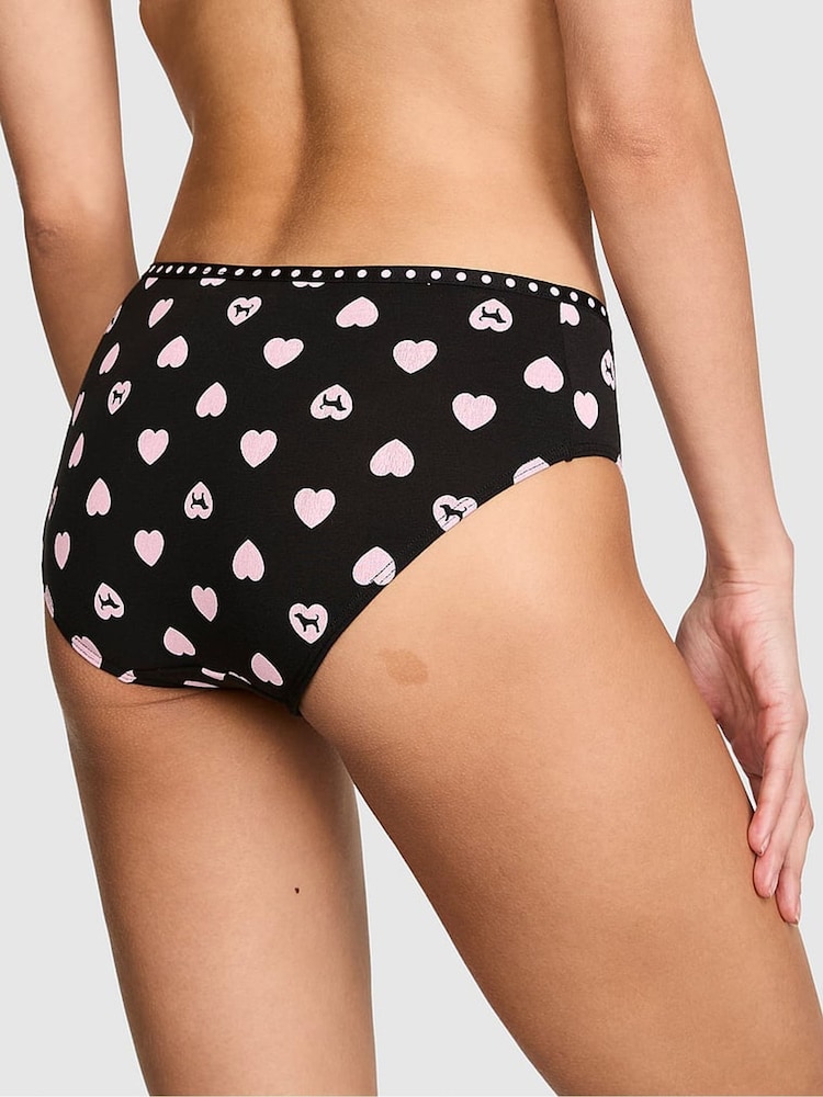 Victoria's Secret Pink Black Heart Dog Print Hipster Mini Logo Knickers - Image 2 of 2