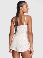 Victoria's Secret Pink White Floral Print Pointelle Short Pyjama Bottoms - Image 2 of 3