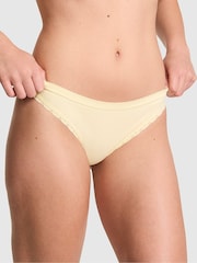 Victoria's Secret Pink Palest Yellow Bikini Seamless Ribbed Knickers - Image 1 of 2