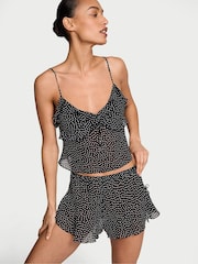 Victoria's Secret Black & White Polka Dot Chiffon Cami Set - Image 1 of 2