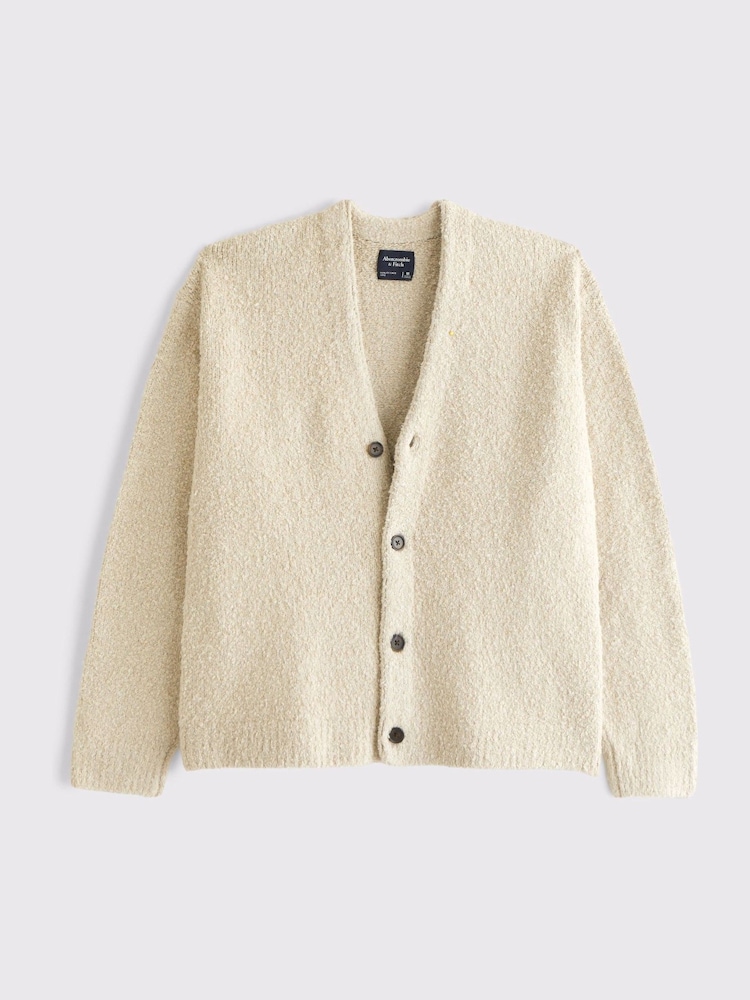 كريم - كارديغان بوكليه بطابع كلاسيكي من Abercrombie & Fitch - صورة 1 من 2