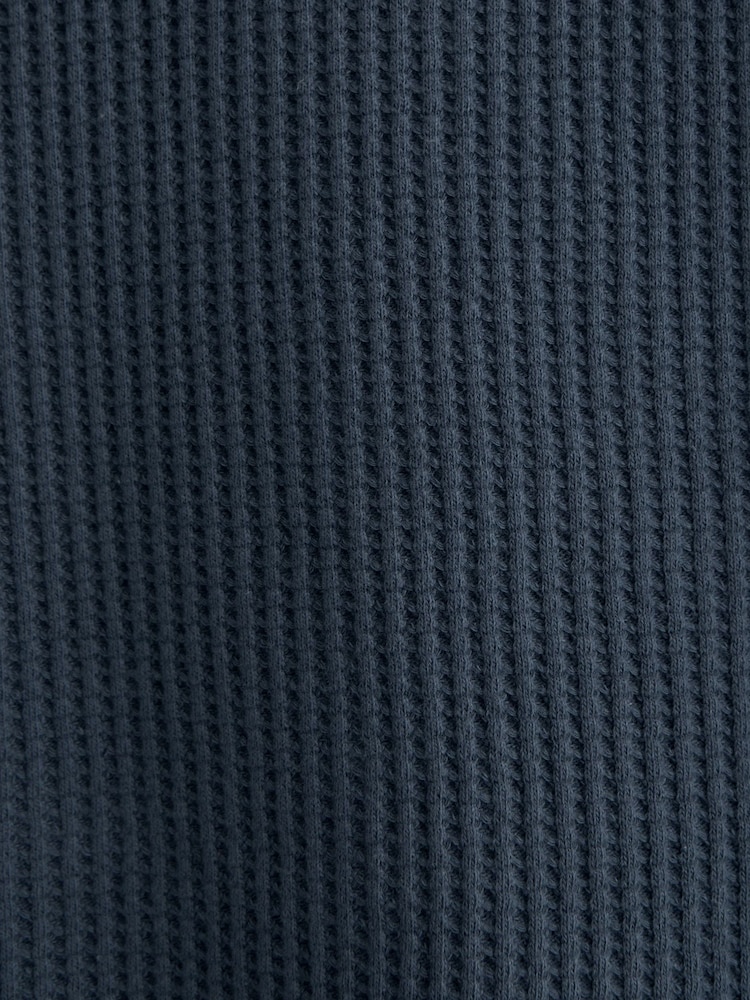 Abercrombie & Fitch Blue Waffle Long Sleeve Crew Neck T-Shirt - Image 2 of 2