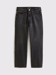 Abercrombie & Fitch Black Relaxed Washed Straight Jeans - Image 7 of 8