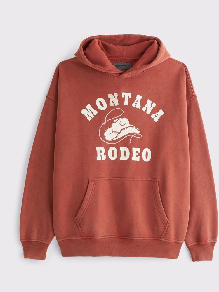 Abercrombie & Fitch Red Pony Graphic Popover Hoodie - Image 7 of 7