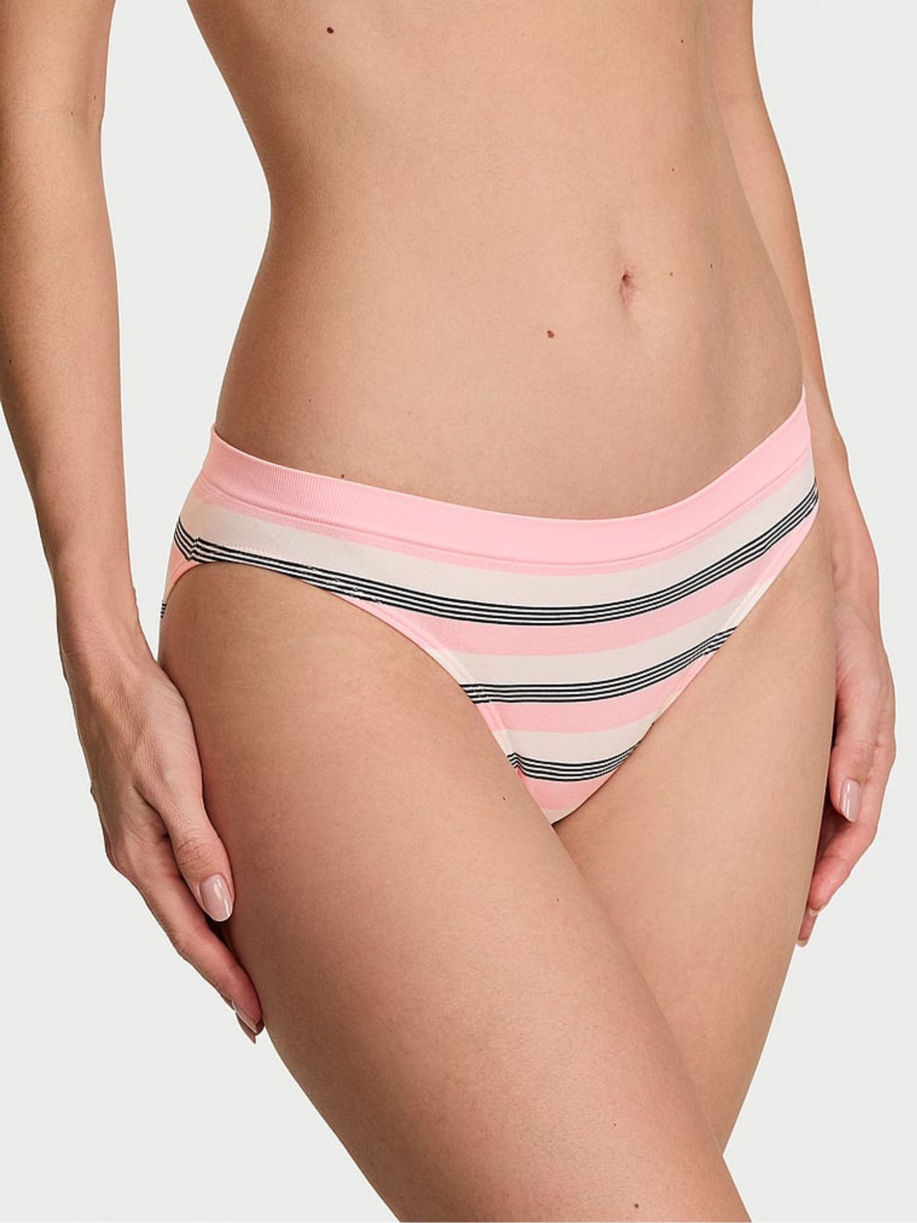 Victoria's Secret Pretty Blossom Pink Bikini Stripe Knickers