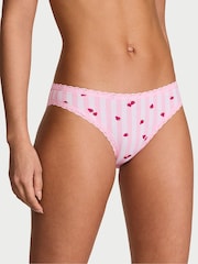 Victoria's Secret Pretty Blossom Pink Strawberry Bikini Cotton Lace Trim Knickers - Image 1 of 2