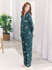 Chelsea Peers Green TENCEL™ Modal Twilight Glade Print Long Pyjamas Set - Image 1 of 6