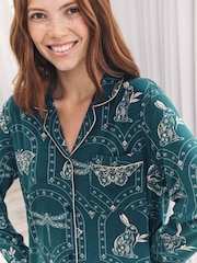 Chelsea Peers Green TENCEL™ Modal Twilight Glade Print Long Pyjamas Set - Image 5 of 6