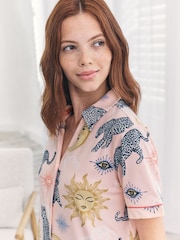 Chelsea Peers Pink Celestial Leopard Print Short Pyjamas Set - Image 6 of 6