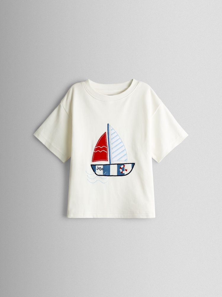 ブルーボート - JoJo Maman Bébé ショートジャージー パジャマ 2 組パック - 画像 2 / 11