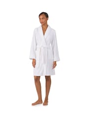 Lauren Ralph Lauren White Chenille So Soft L/S Shawl Collar Short Robe - Image 1 of 5