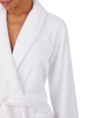 Lauren Ralph Lauren White Chenille So Soft L/S Shawl Collar Short Robe - Image 4 of 5