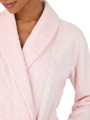 Lauren Ralph Lauren Pink Chenille So Soft Long Sleeve Shawl Collar Short Robe - Image 3 of 3
