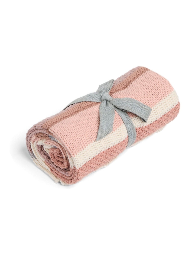 Mamas & Papas Pink Small Knitted Blanket - Image 2 of 5 Mamas & Papas Pink Small Knitted Blanket - Image 2 of 5