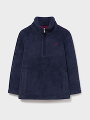 Crew Clothing Blue Borg Half-Zip Fleece - Image 1 of 3