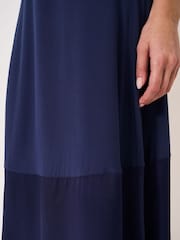 Crew Clothing Blue Rena Satin Midi Skirt - Image 4 of 5