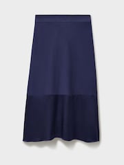 Crew Clothing Blue Rena Satin Midi Skirt - Image 5 of 5
