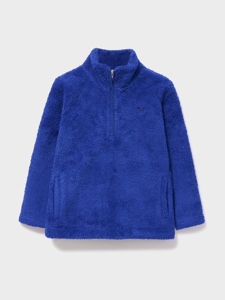 Crew Clothing Blue Borg Half-Zip Fleece - Image 1 of 3
