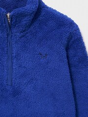 Crew Clothing Blue Borg Half-Zip Fleece - Image 2 of 3