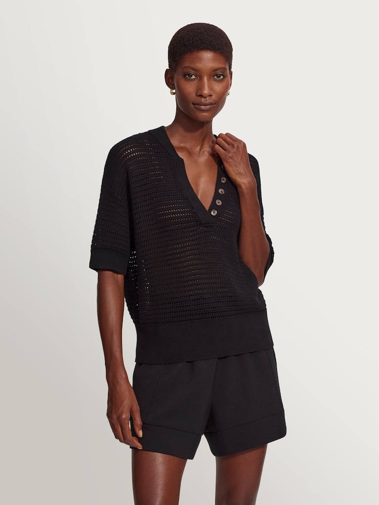 Varley Black Callie Knit Top - Image 1 of 8