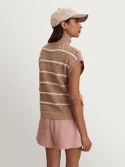 Varley Light Taupe Haney Zip Through Knit Jumper - Image 6 of 9