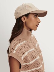 Varley Light Taupe Haney Zip Through Knit Jumper - Image 7 of 9