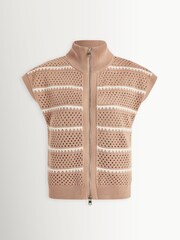 Varley Light Taupe Haney Zip Through Knit Jumper - Image 9 of 9